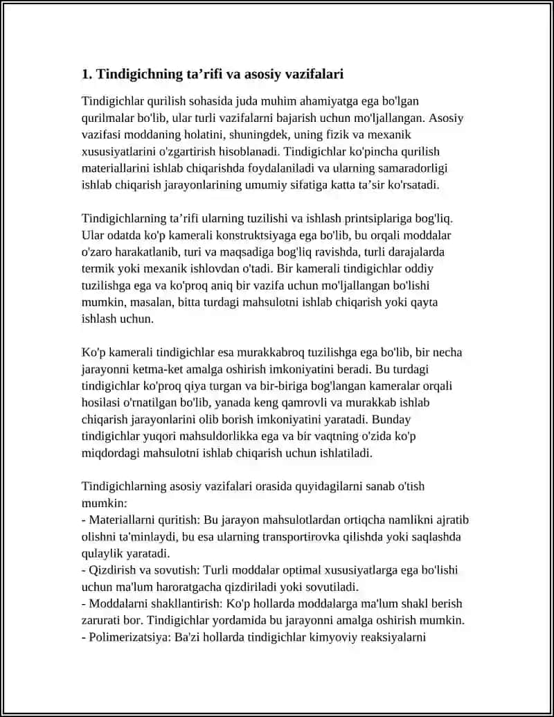 TINDIGICHLAR VA ULARNING TURLARI 4