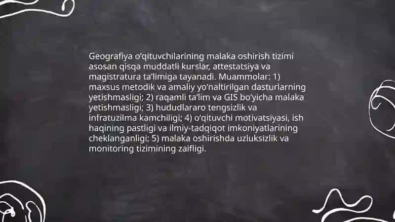 Oʻzbekistonda geografiya fanlarini oʻqitish jarayonidagi yutuqlar va muammolar 4
