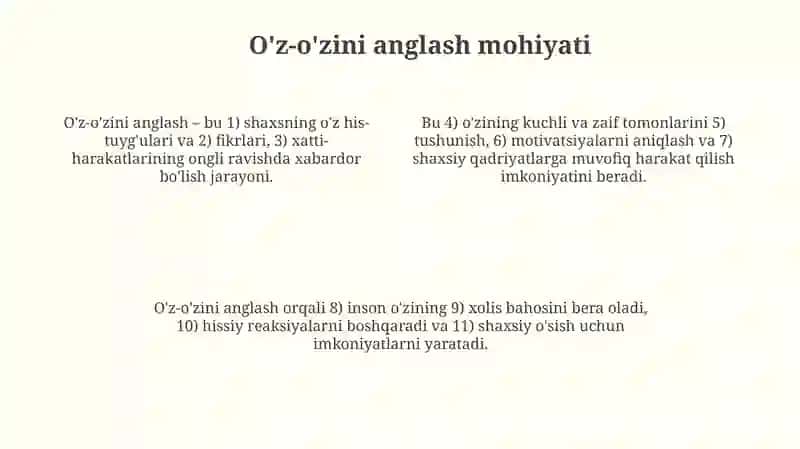 Falsafiy dunyoqarashning oʻz oʻzini anglashdagi roli 4