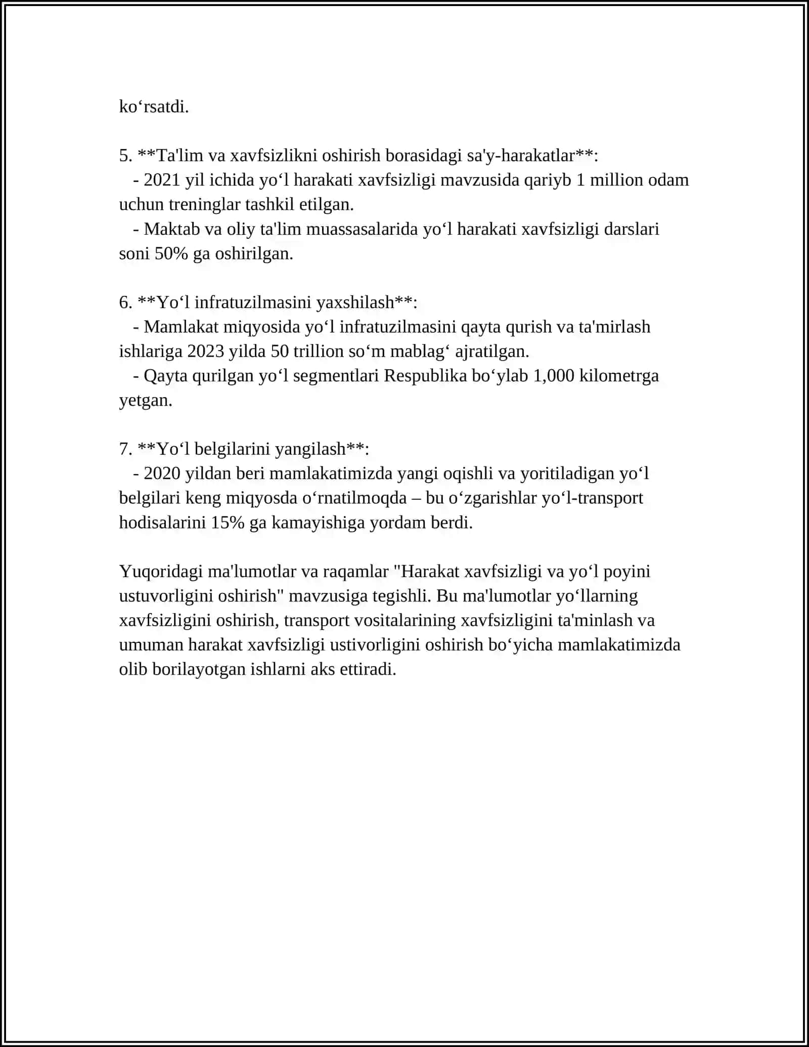 YOL POYINI USTUVORLIGINI TA'MINLASH USULLARI 4