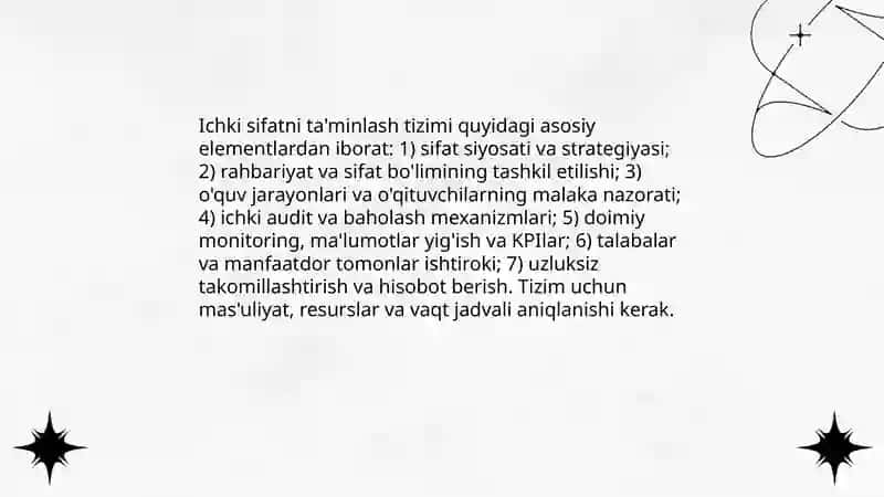 Oliy ta'limda sifatni ta'minlash mexanizimlari 4