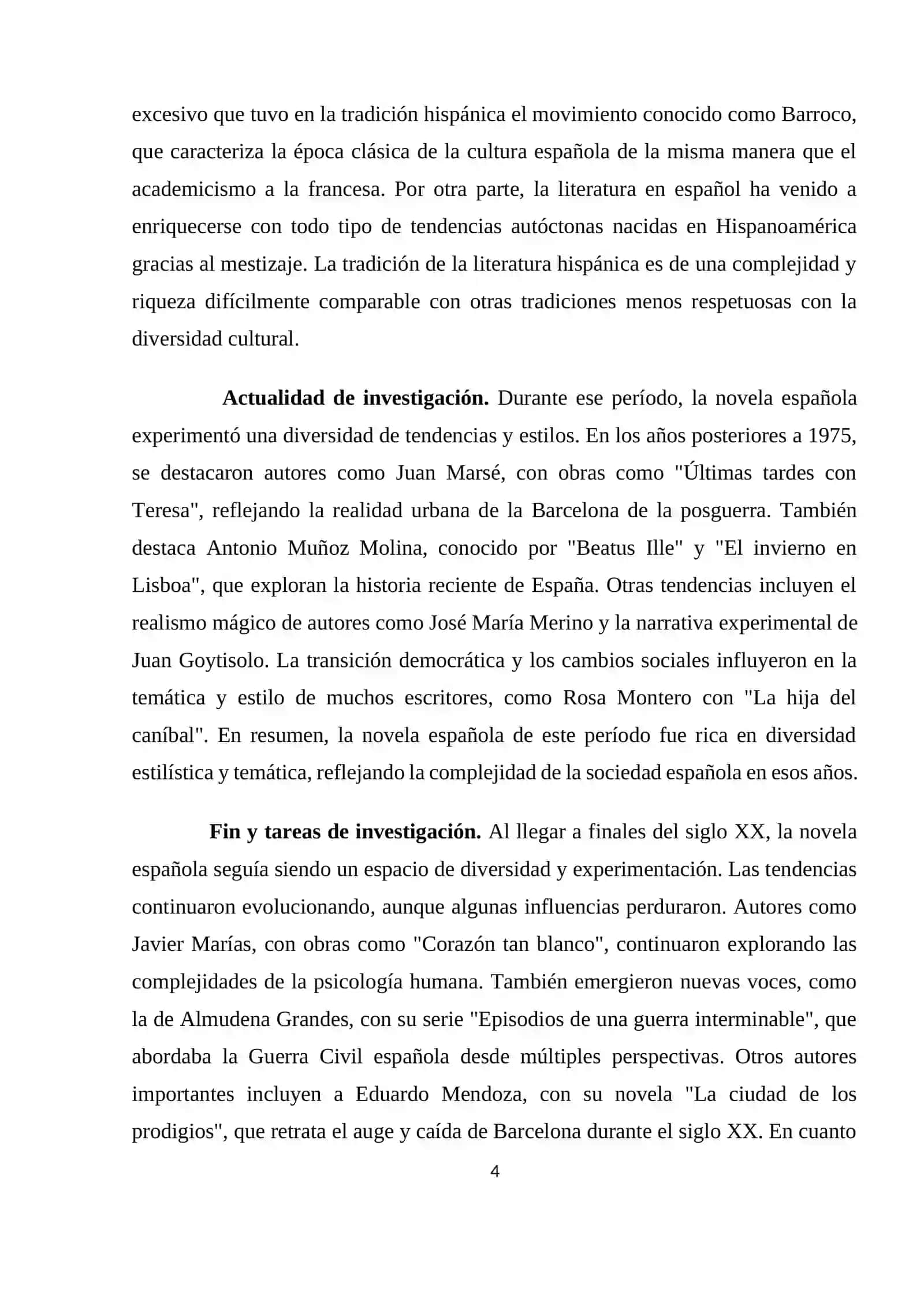 LA NOVELA ESPAÑOLA DE 1975 A FINALES DEL SIGLO XX. TENDENCIAS, AUTORES Y OBRAS PRINCIPALES 4