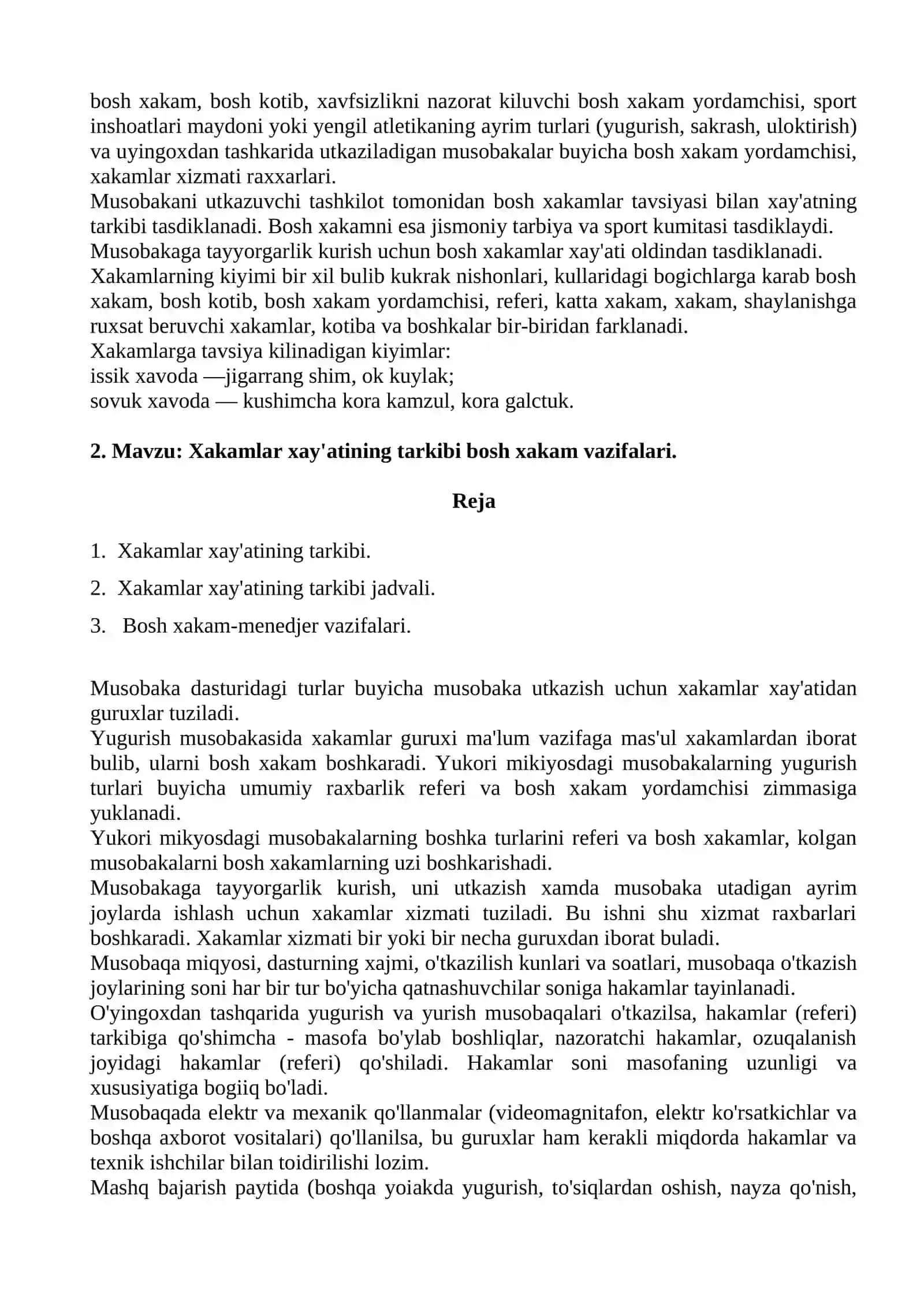 YENGIL ATLETIKA XAKAMLIK nazariyasi fanidan “1-kurs ma’ruza matnlari” 4