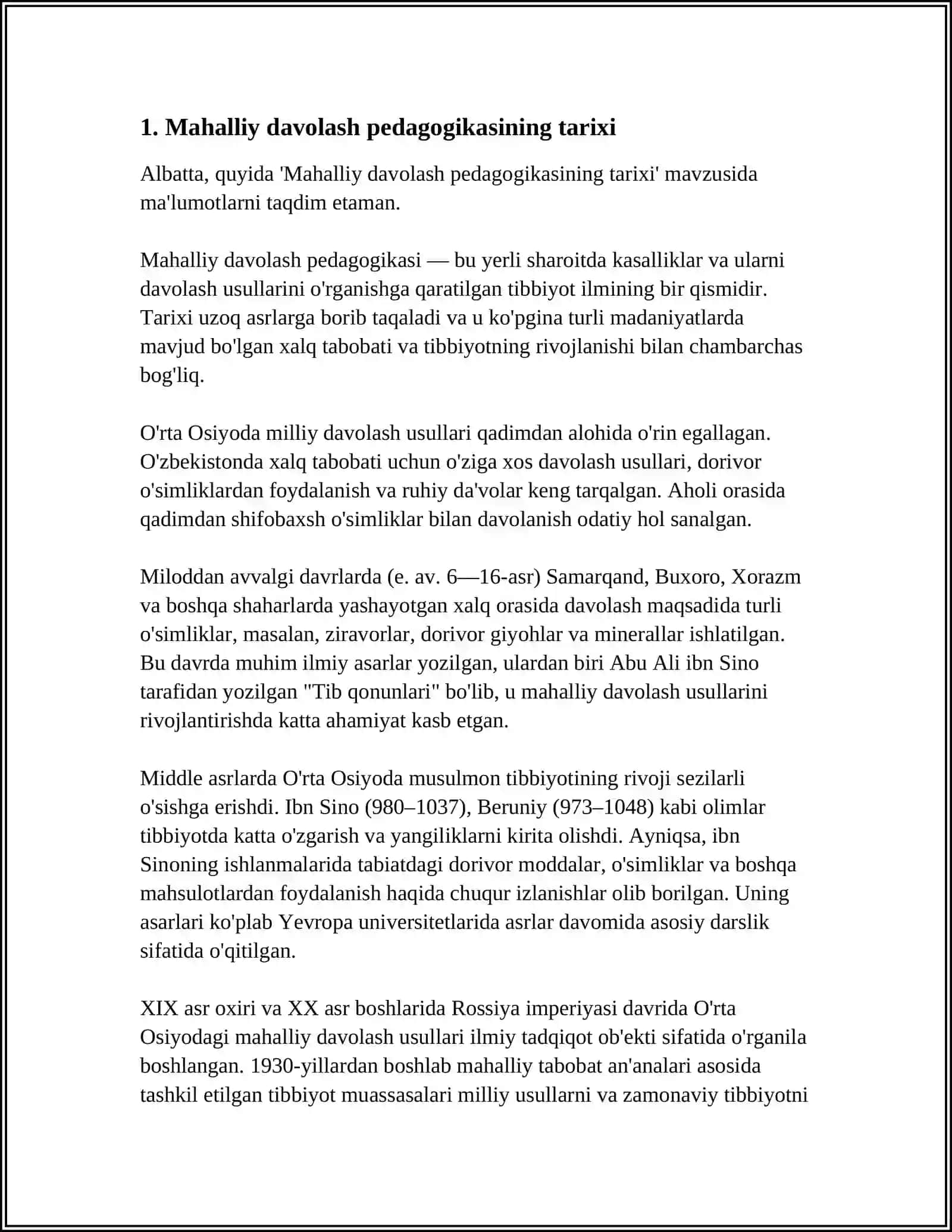 MAHALLIY DAVOLASH PEDAGOGIKASI RIVOJLANISHINING ASOSIY BOSQICHLARI 4