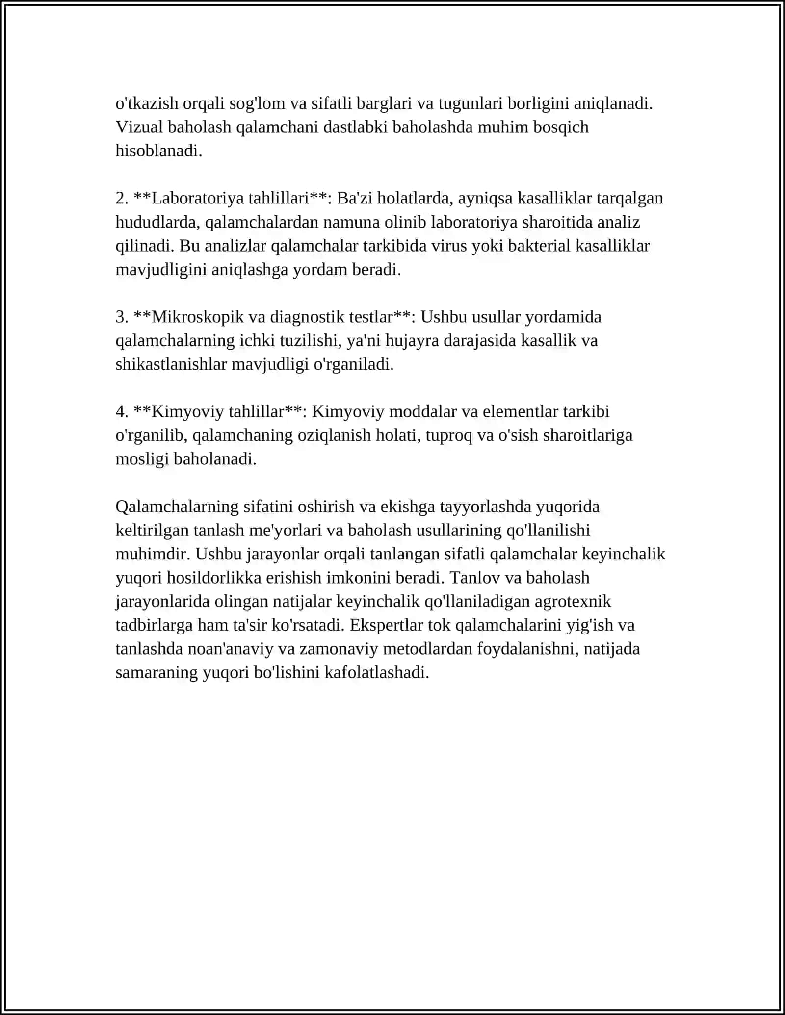 TOK QALAMCHALARI EKISHDAN OLDIN ISHLOV BERISH USULLARI METODIKASI 4
