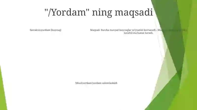 "/Yordam" 4