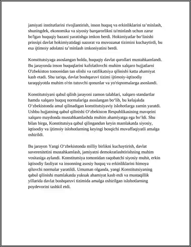 MUSTAQILLIK YILLARIDA DAVLAT BOSHQARUVI TIZIMIDA AMALGA OSHIRILGAN ISLOHOTLAR 4