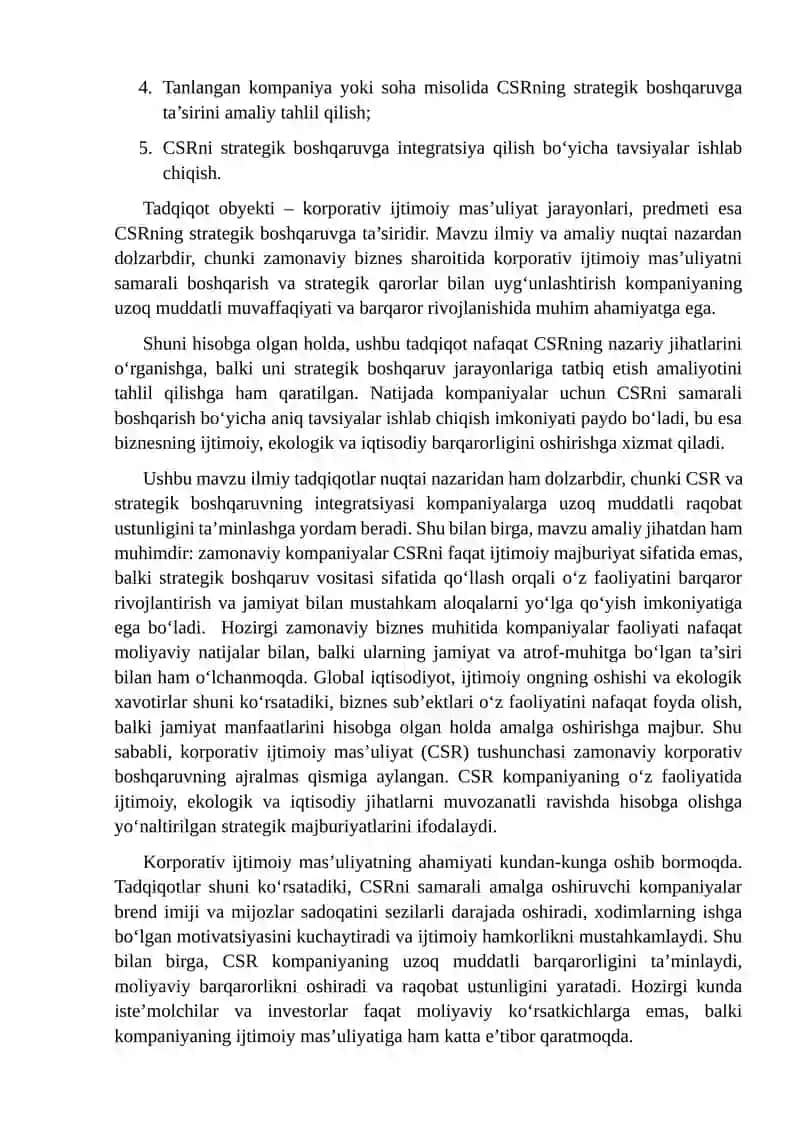 Korporativ ijtimoiy mas'uliyat CRS strategik boshqaruv 4