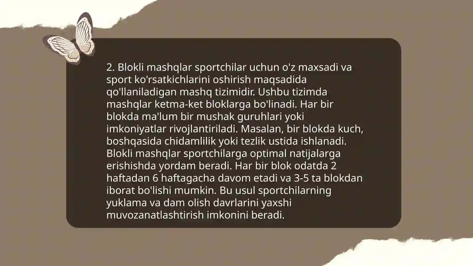 Gimnastika; Umumrivojlantiruvchi mashqlarini oʻrgatish 4