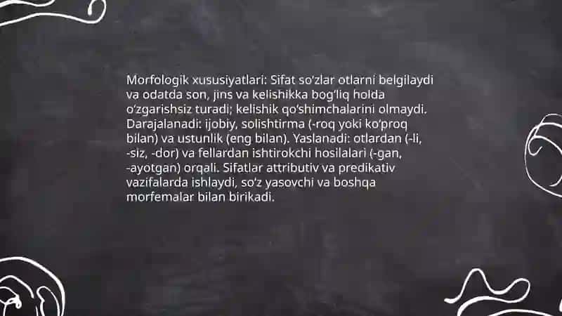 Sifat so'z turkumi 4