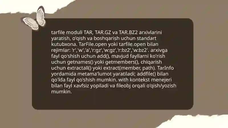 Python dasturlash tilida arxivlar bilan ishlash 4