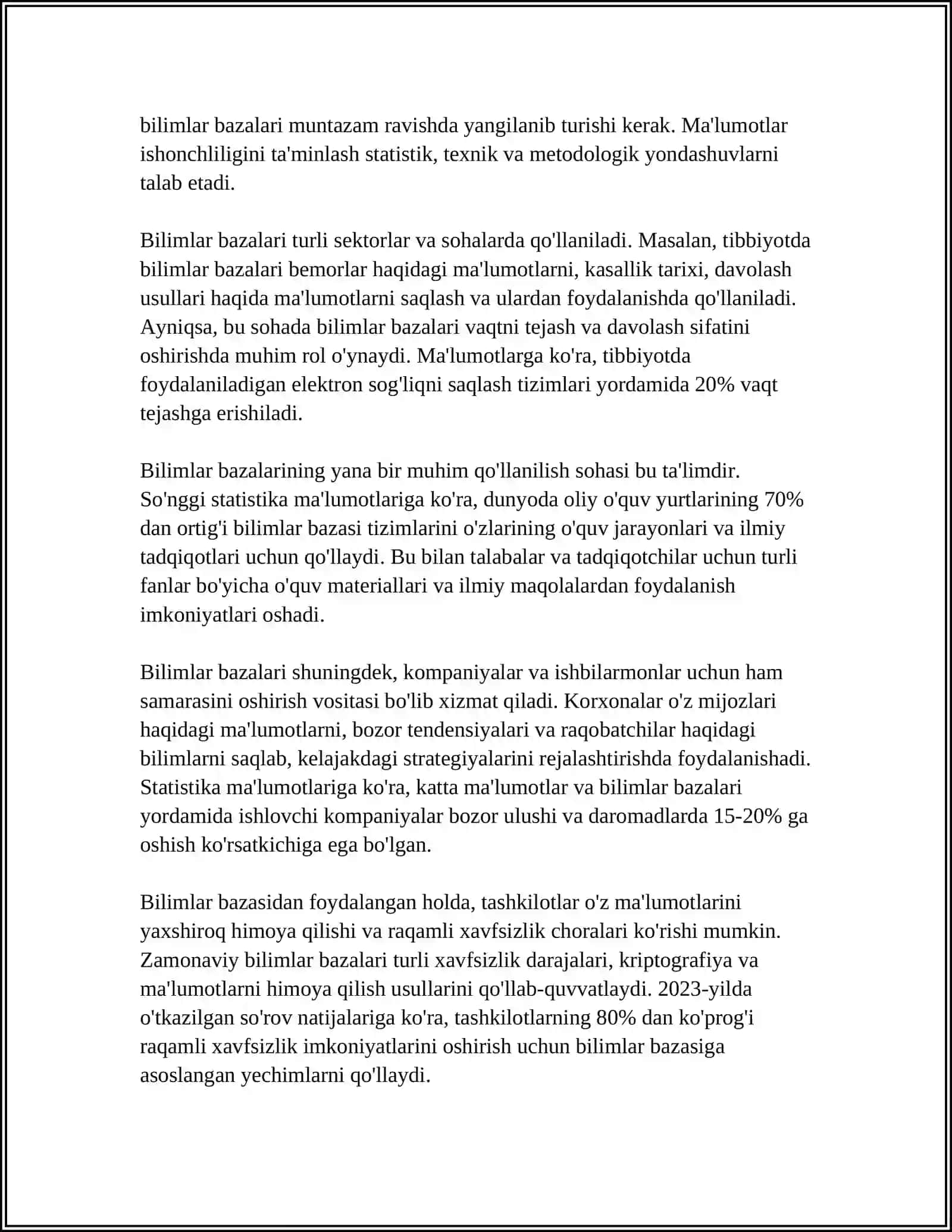 BILIMLAR BAZASI VA BILIMLARNI NAMOYISH ETISH MODELLARI 4
