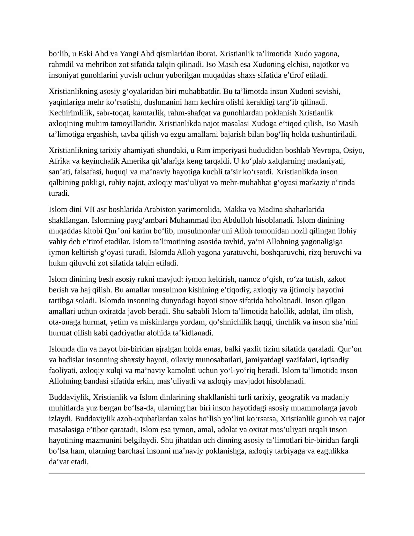 “Buddaviylik, Xristianlik va Islom dini ta’limotlarining bir-biriga dialektik aloqadorligi” 4