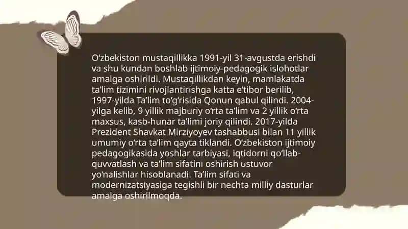 O'zbekistonda Ijtimoiy Pedagogikaning Paydo Bo'lishi Ma'daniy-Tarixiy Ijtimoiy Huquqiy Shart Sharoitlari 4