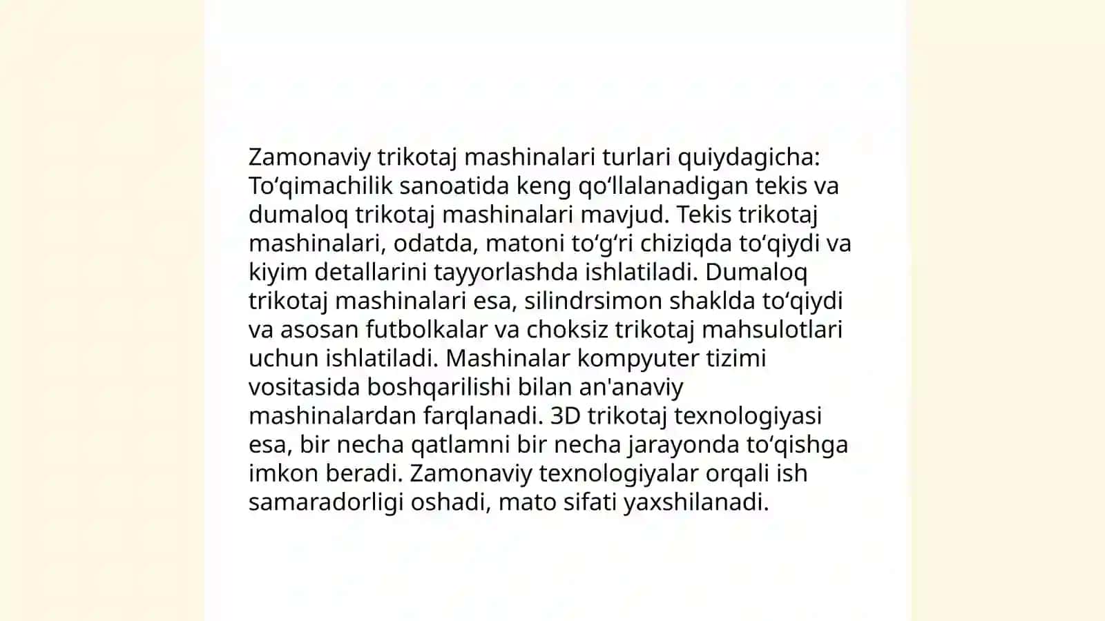 Yopqichli trikotaj toqimalari texnologiyasi 4