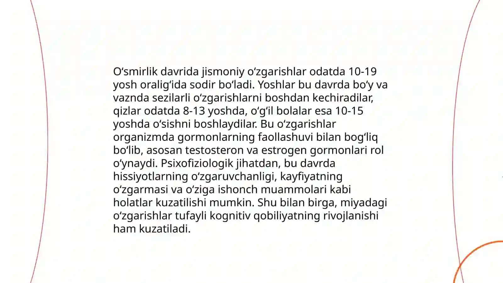 Oʻsmirlik davri inqirozi va uning psixologik, psixofiziologik sabalari 4