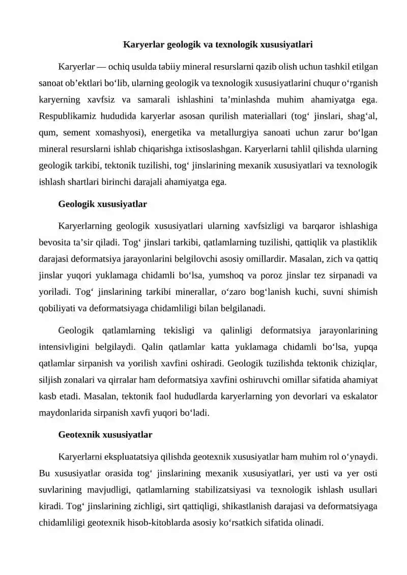 RESPUBLIKA KARYERLARIDA SODIR BO'LUVCHI DEFFORMATSIYA JARAYONLARINI TAHLIL QILISH 4