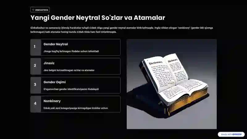 O'zbek Tilida Gender Neytralligi va Yangi So'zlar 4