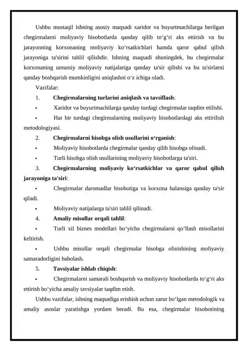 Xaridor va buyutmachilarga berilgan chegirmalarni hisobda aks ettirish 4