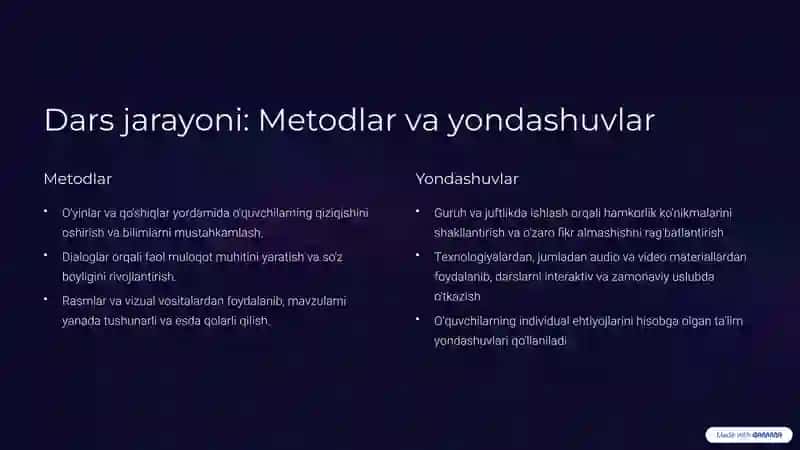 Malakaviy amaliyot taqdimoti maktabgacha ta'limda ingliz tili yo'nalishi bo'yicha 4