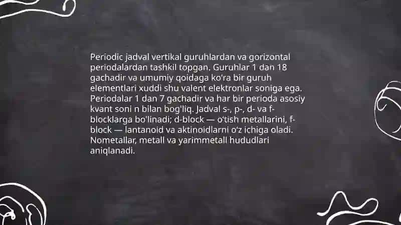 Davriy jadval tarixi va Dmitriy Mendeleyev 4