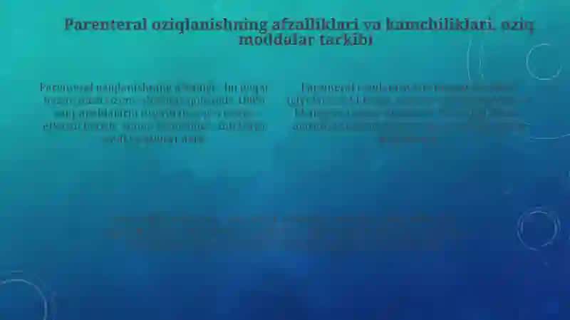 Parinetral ovqatlanish va uning klinik ahamiyati 4