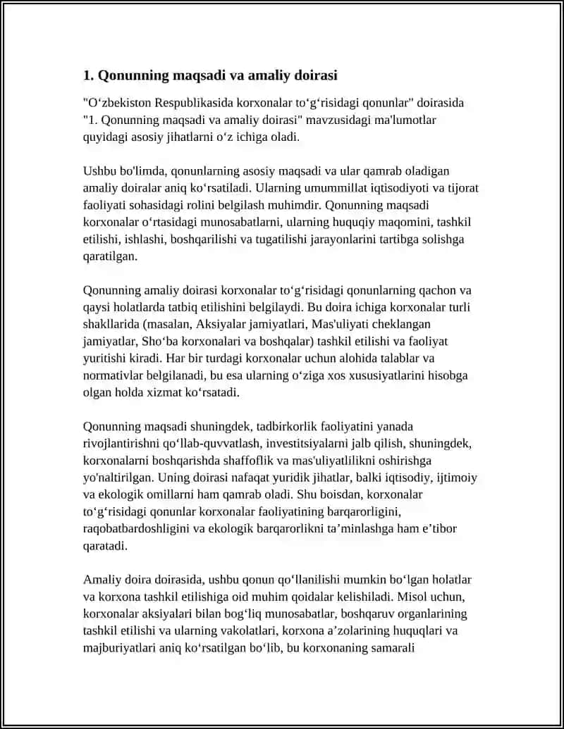 OʻZBEKISTON RESPUBLIKASIDA KORXONALAR TOʻGʻRISIDAGI QONUNLAR 4