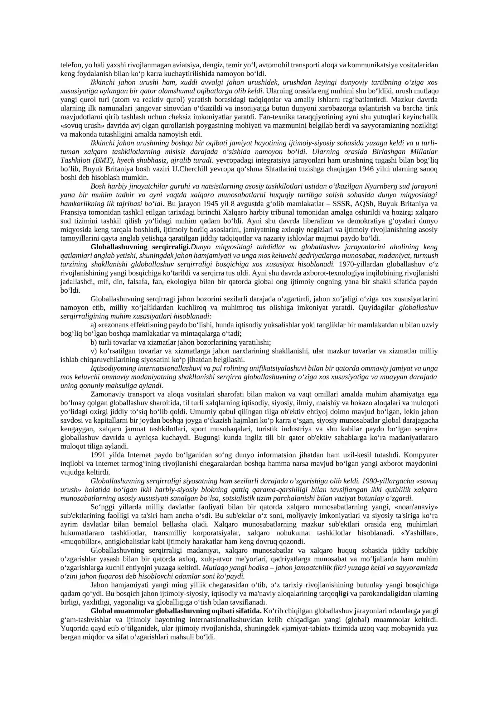 Globallashuvning falsafiy muammolari 4