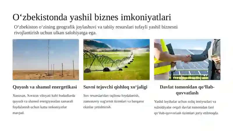 Yashil biznes: Ekologik tadbirkorlik imkoniyatlari 4