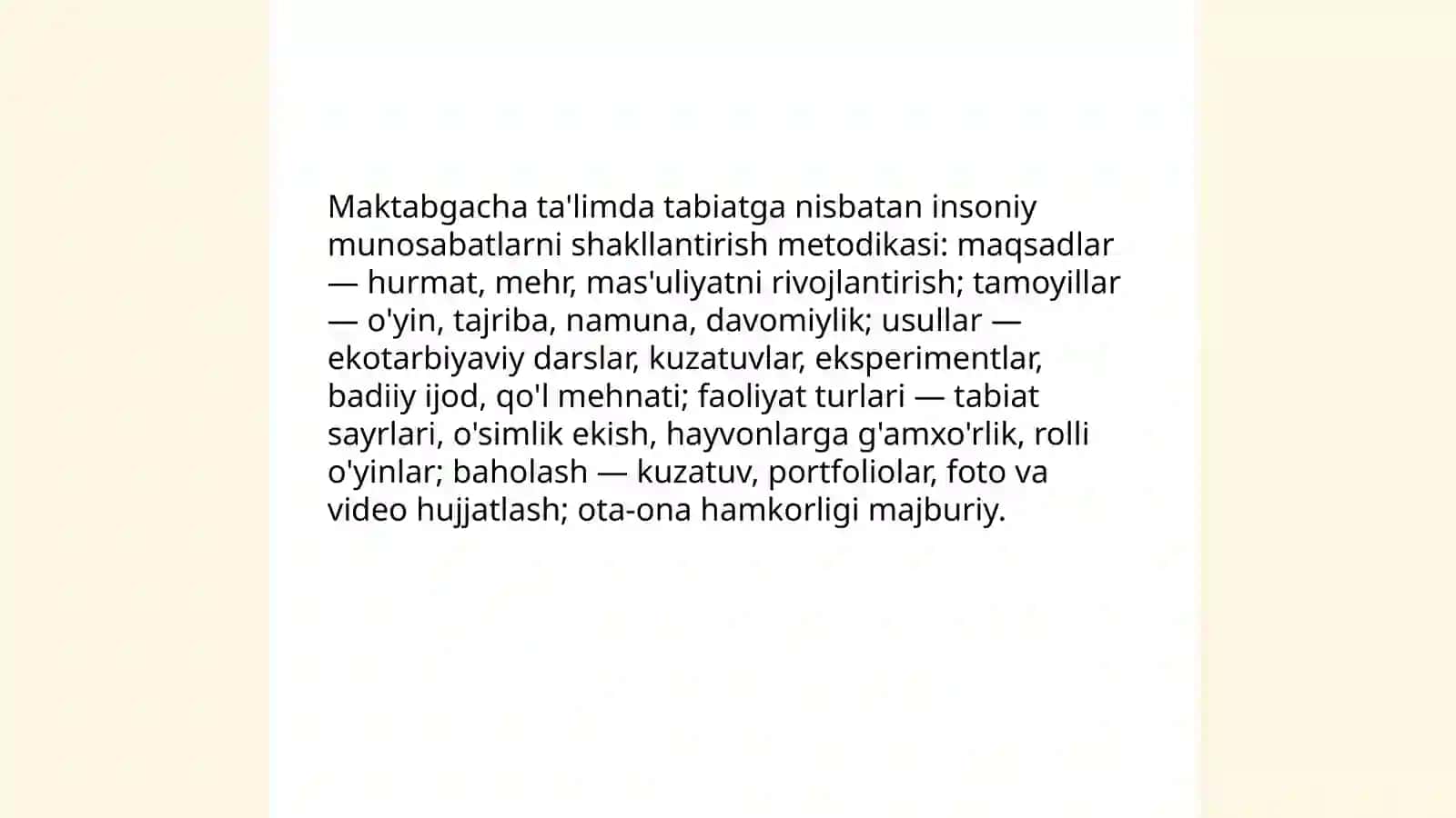 Tabiatga nisbatan bolalarda insoniy munosabatlarni shakllantirish 4