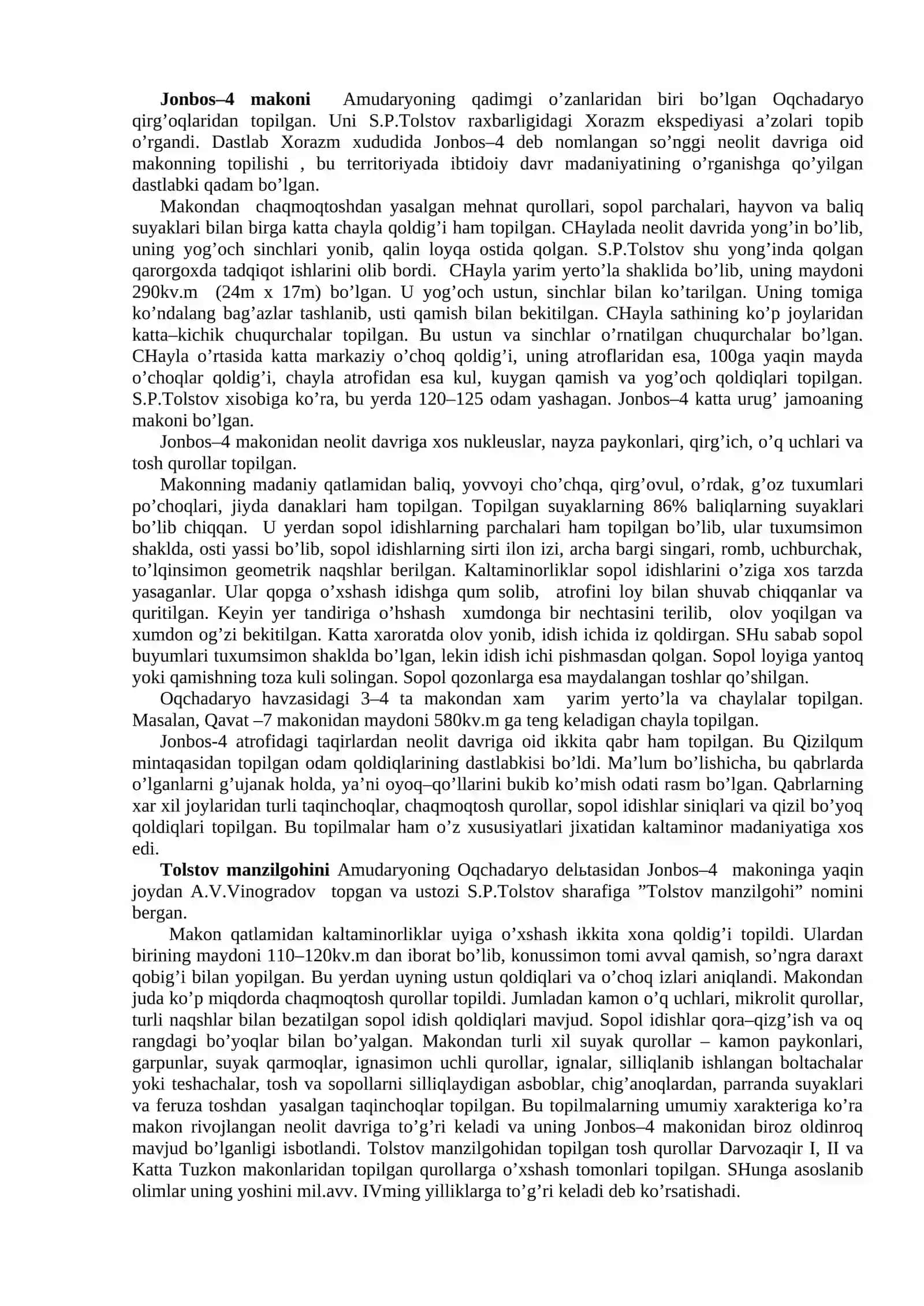 Neolit davri va uning o’rganilishi 4