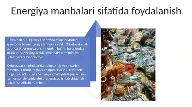 Oziq ovqat mahsulotlari chiqindilaridan ikkilamchi mahsulot olish 4