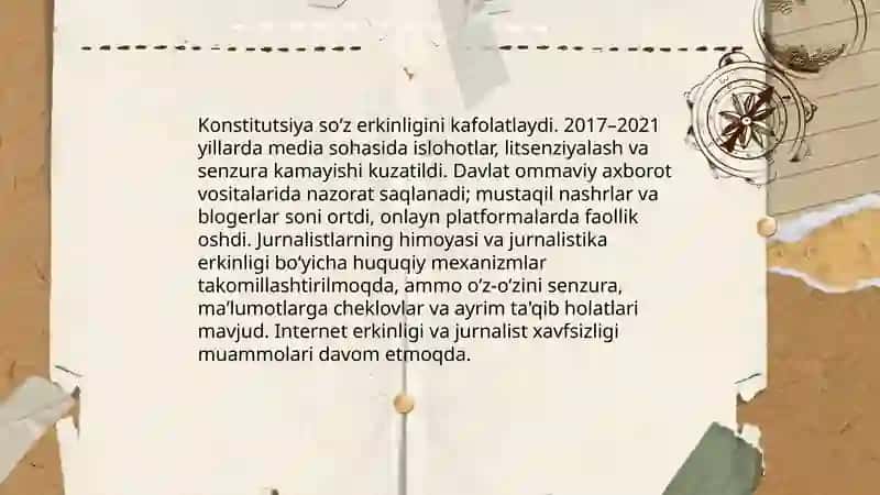 Oʻzbekiston Respublikasida ommaviy axborot vositalarining faoliyati 4