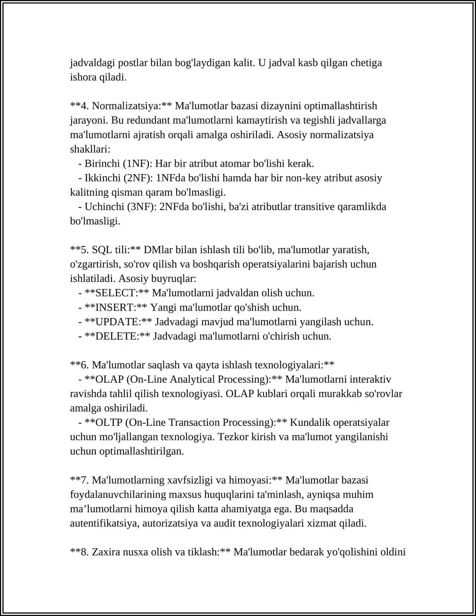 DM NING SPORADIK TIZMLARIDA TS GURUHLI KANALLARIDAN FOYDALANISH TAMOYILLARI VA ALGORITMI 4