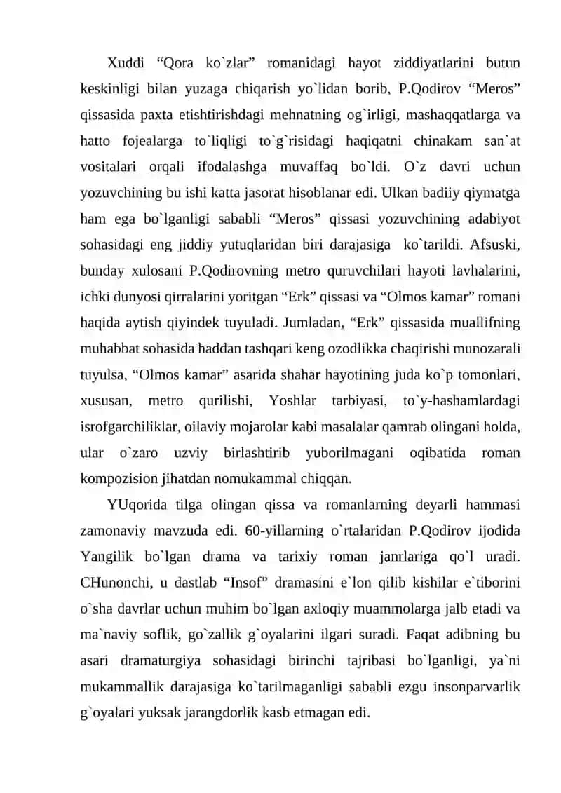 PIRIMQUL QODIROV IJODI 4