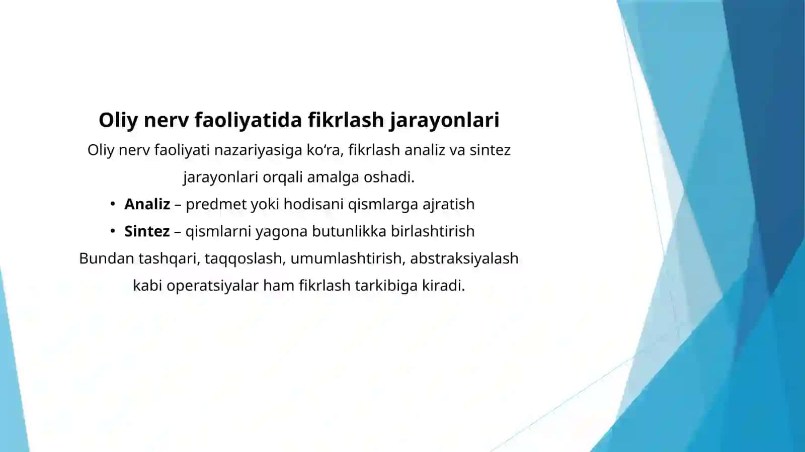 Fikrlash to‘g‘risida hozirgi zamon tasavvurlari 4