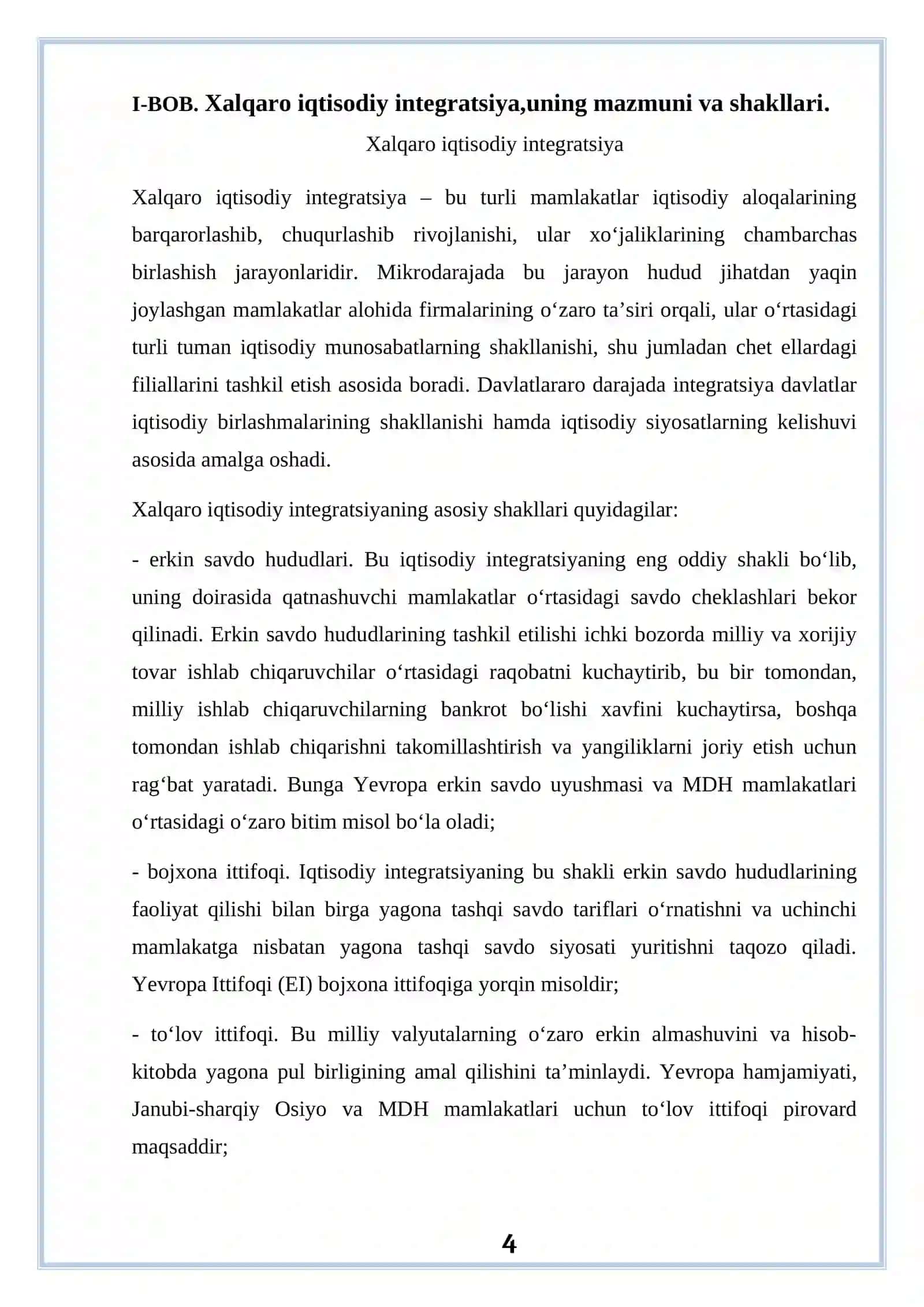 Xalqaro savdoning mazmuni va uning tuzilish xususiyatlari 4