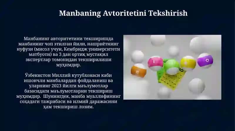 Ma'lumot Manbalarining Ishonchliligini Baholash Metodlari 4