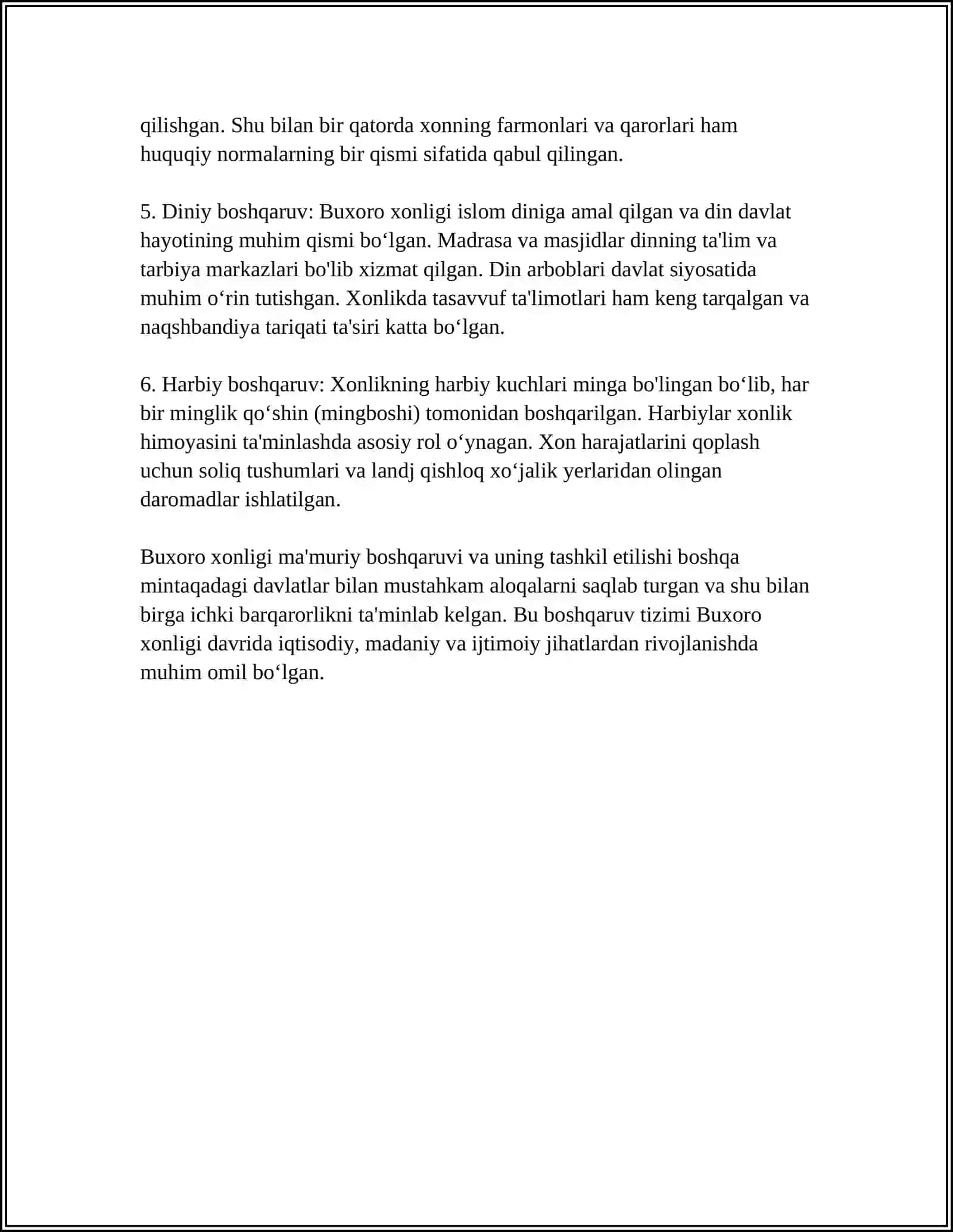 ÕZBEKISTON XONLIKLAR DAVRIDAGI MA MURIY BOSHQARUV VA GEOGRAFIK XUSUSIYAT 4