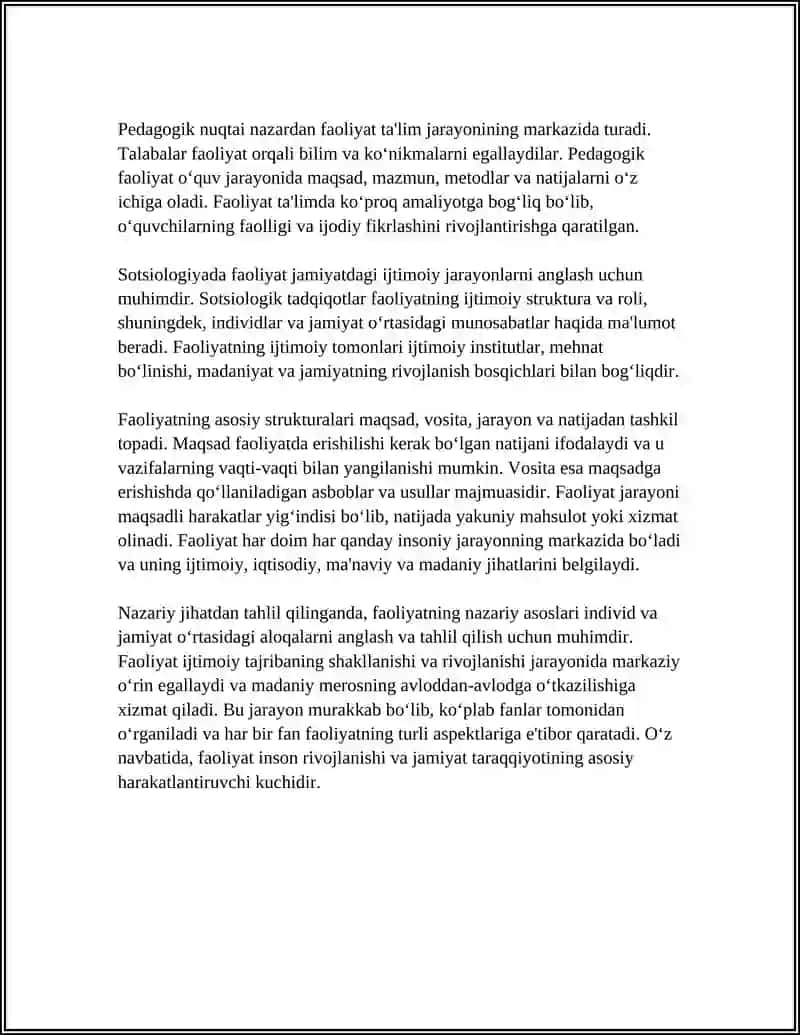 FALOLIYAT VA UNING TUZILISHI 4