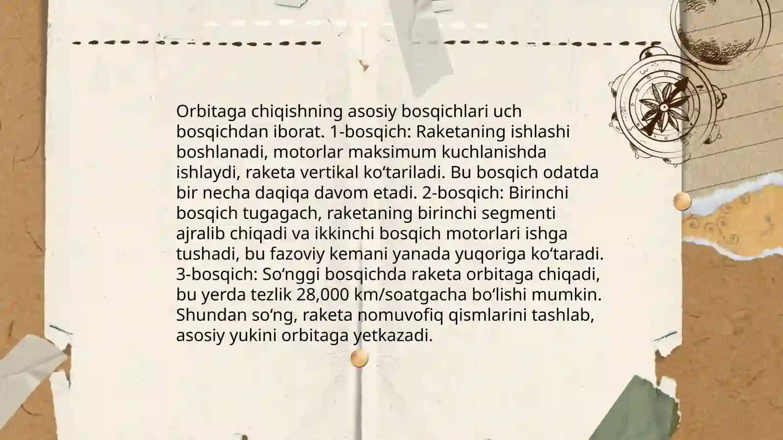 Uch impulsli manyovrlar yordamida sun'iy yòldoshni mòljallangan orbitaga chiqarish 4
