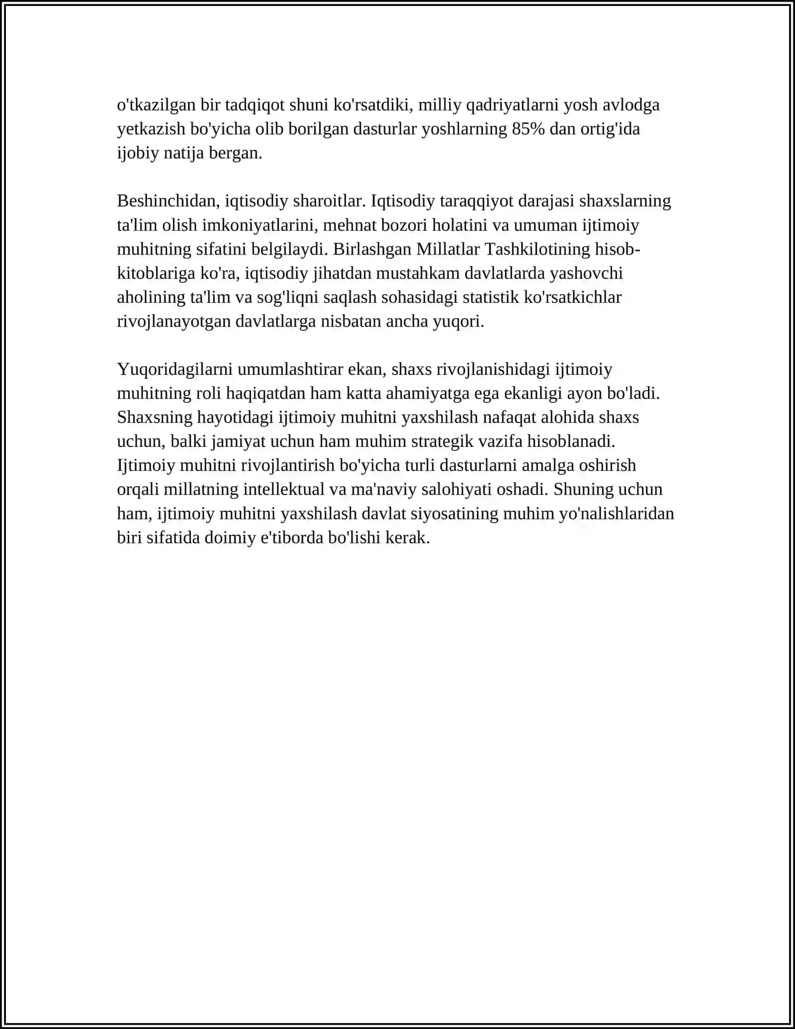 SHAXS RIVOJLANISHIDAGI IRSIYAT MUHIT VA TARBIYANING TUTGAN OʻRNI 4