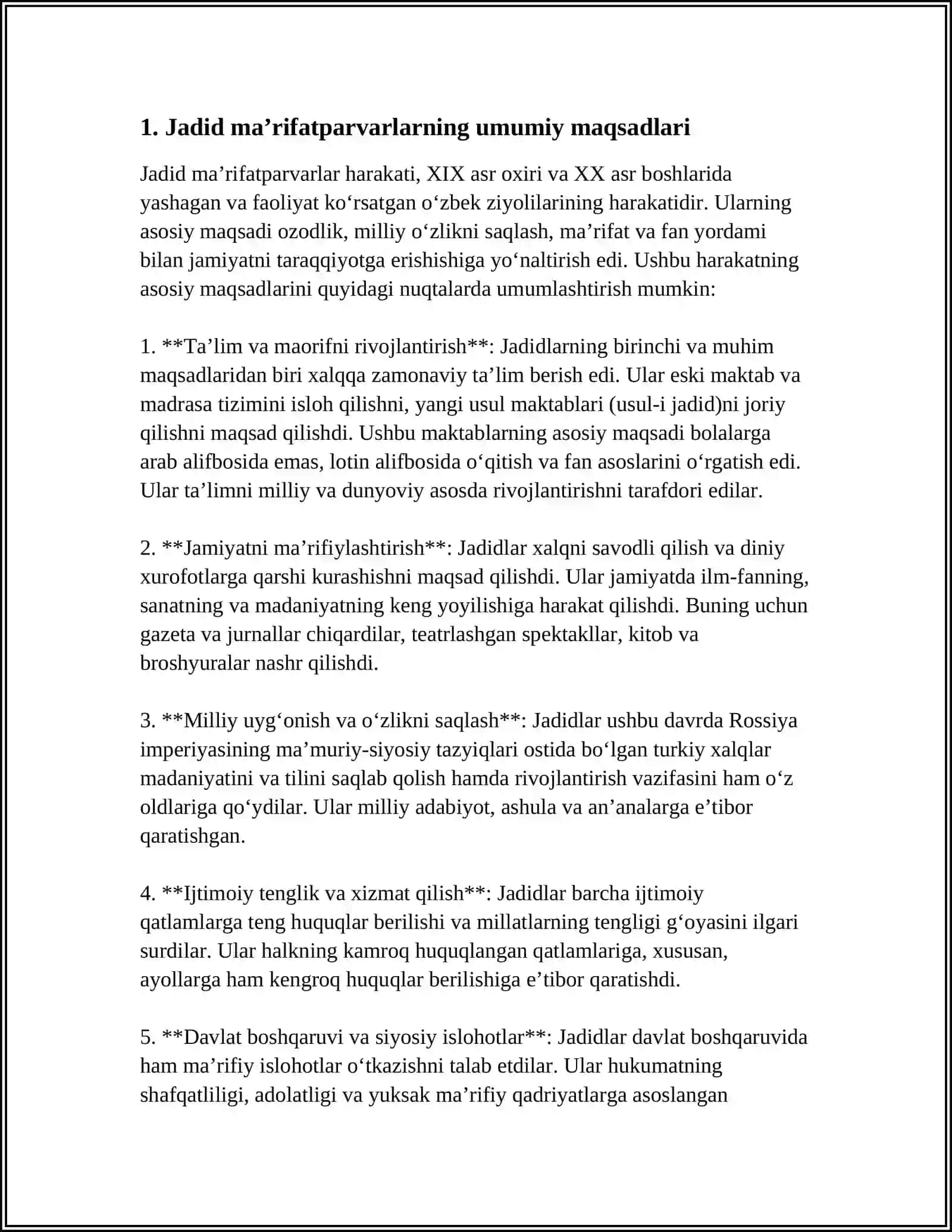 JADID MAʼRIFATPARVARLARINING OʻLKA IJTIMOIY MAʼNAVIY HAYOTIDA TUTGAN OʻRNI(MUNAVVARQORI,FITRAT,BEHBUDIY,AVLONIY VA BOSHQALAR) 4