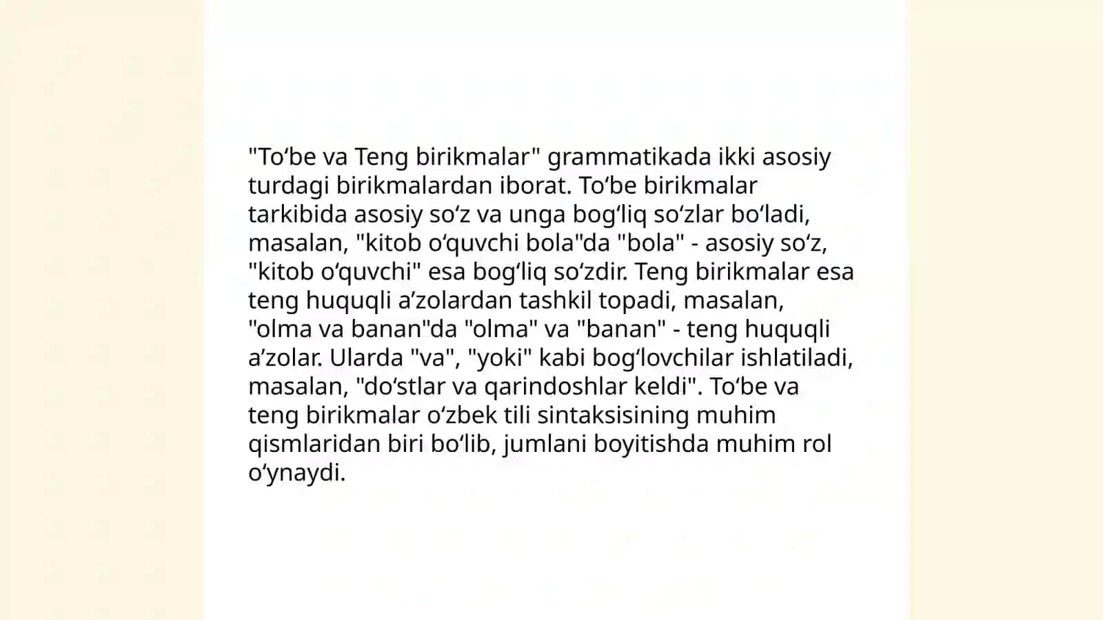 To‘be va Teng birikma 4