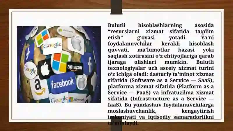 Bulutli hisoblashlar (Cloud compyuting) va ularning asosiy tushunchalari (TAQDIMOT) 4