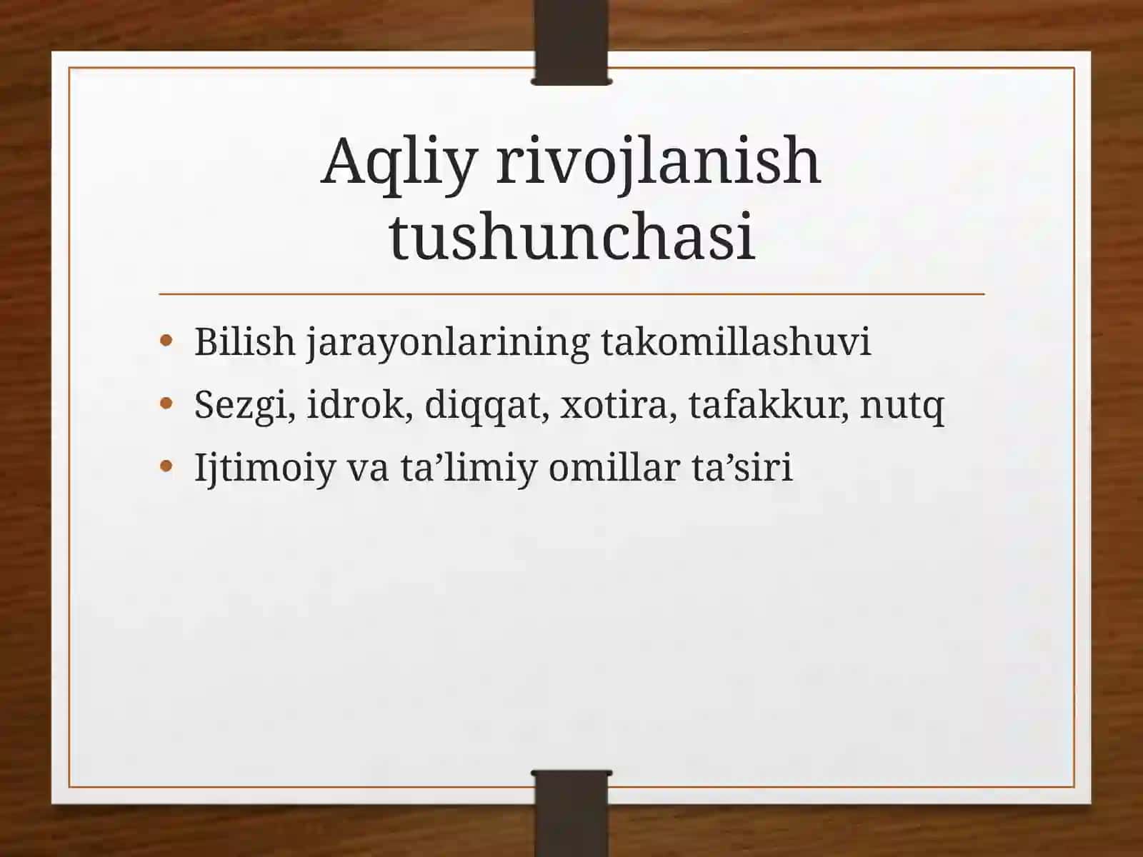 AQLIY RIVOJLANISHNING ASOSIY BOSQICHLARI 4