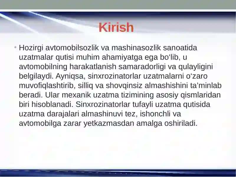 Sinxronizatorning tuzilishi 4