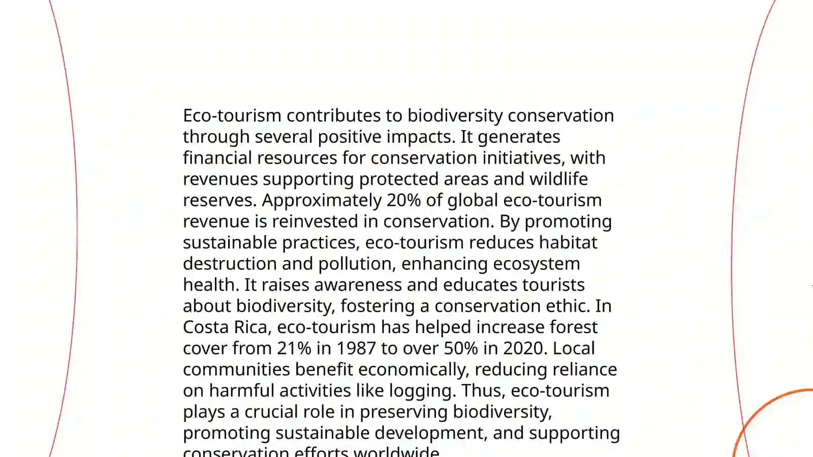Eco-Tourism: Research the role of eco-tourism in environmental conservation 4