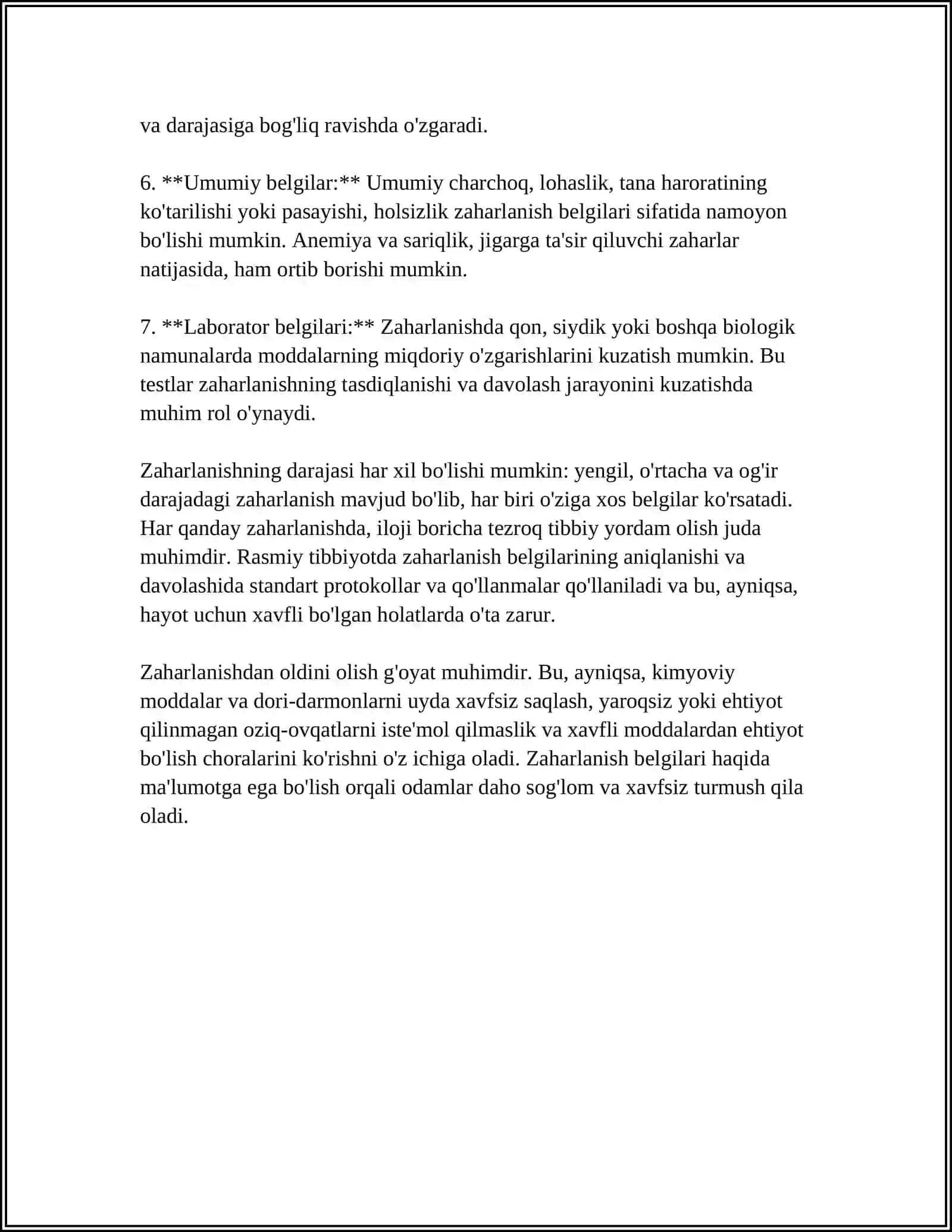 DORILAR BILAN ZAHARLANISHDA BIRINCHI YORDAM BERISH 4