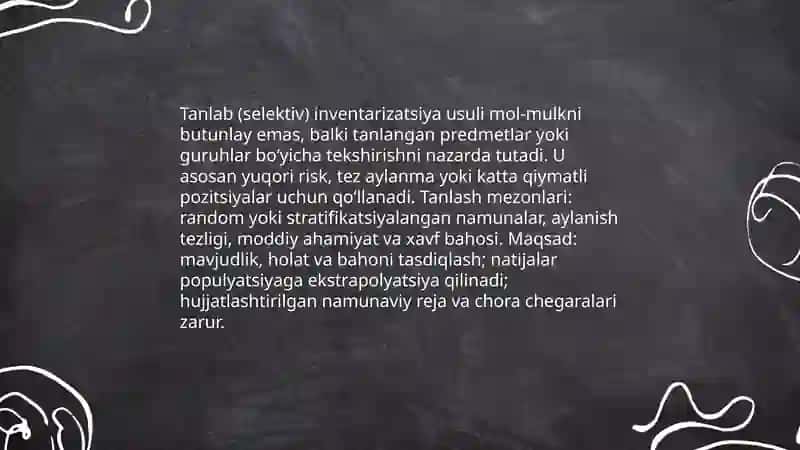Toʻliq inventarizatsiya usuli 4